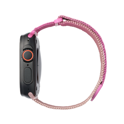 Metal Braided in Gold Pink — gold and pink two-tone metal braided Apple Watch strap (view 5) 
