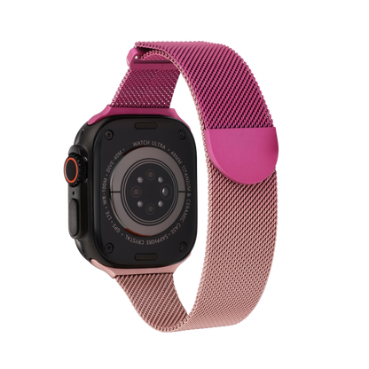 Metal Braided in Gold Pink — gold and pink two-tone metal braided Apple Watch strap (view 6) 
