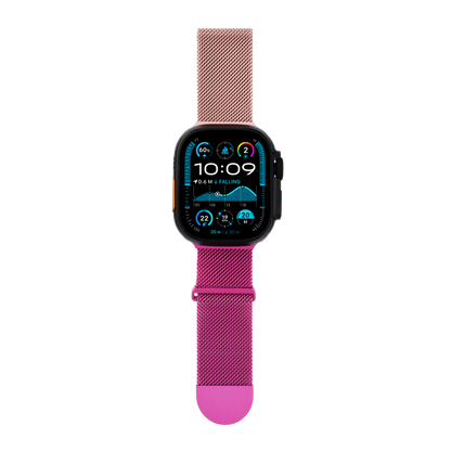 Metal Braided in Gold Pink — gold and pink two-tone metal braided Apple Watch strap (view 7) 