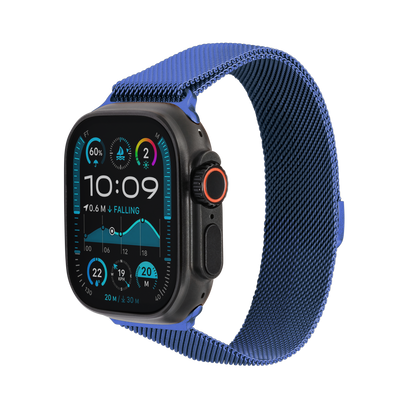 Metal Braided in Navy — navy metal braided Apple Watch strap (view 2) 