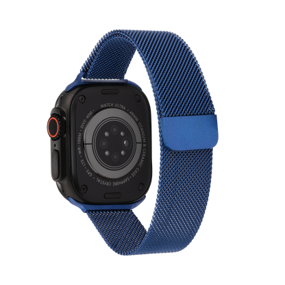 Metal Braided in Navy — navy metal braided Apple Watch strap (view 3) 
