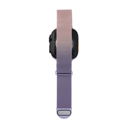 Metal Braided in Pink Purple — pink and purple two-tone metal braided Apple Watch strap (view 4) 