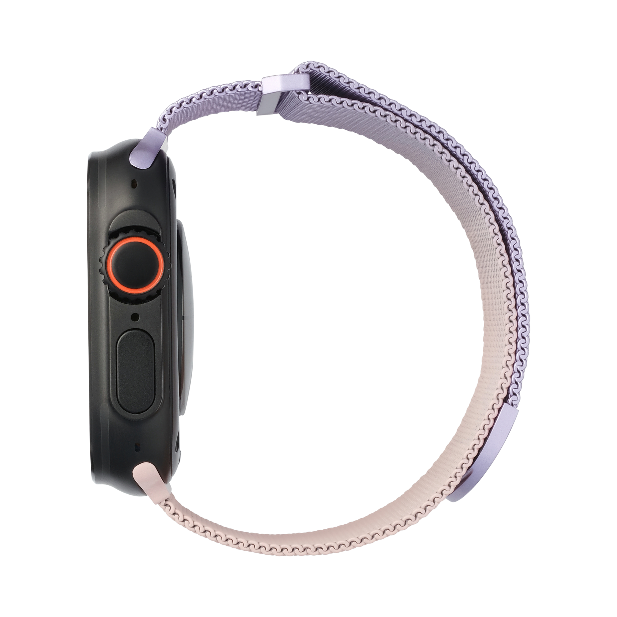 Metal Braided in Pink Purple — pink and purple two-tone metal braided Apple Watch strap (view 5) 