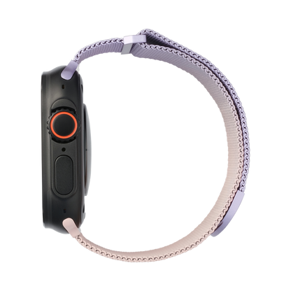 Metal Braided in Pink Purple — pink and purple two-tone metal braided Apple Watch strap (view 5) 