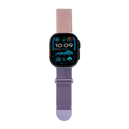 Metal Braided in Pink Purple — pink and purple two-tone metal braided Apple Watch strap (view 7) 