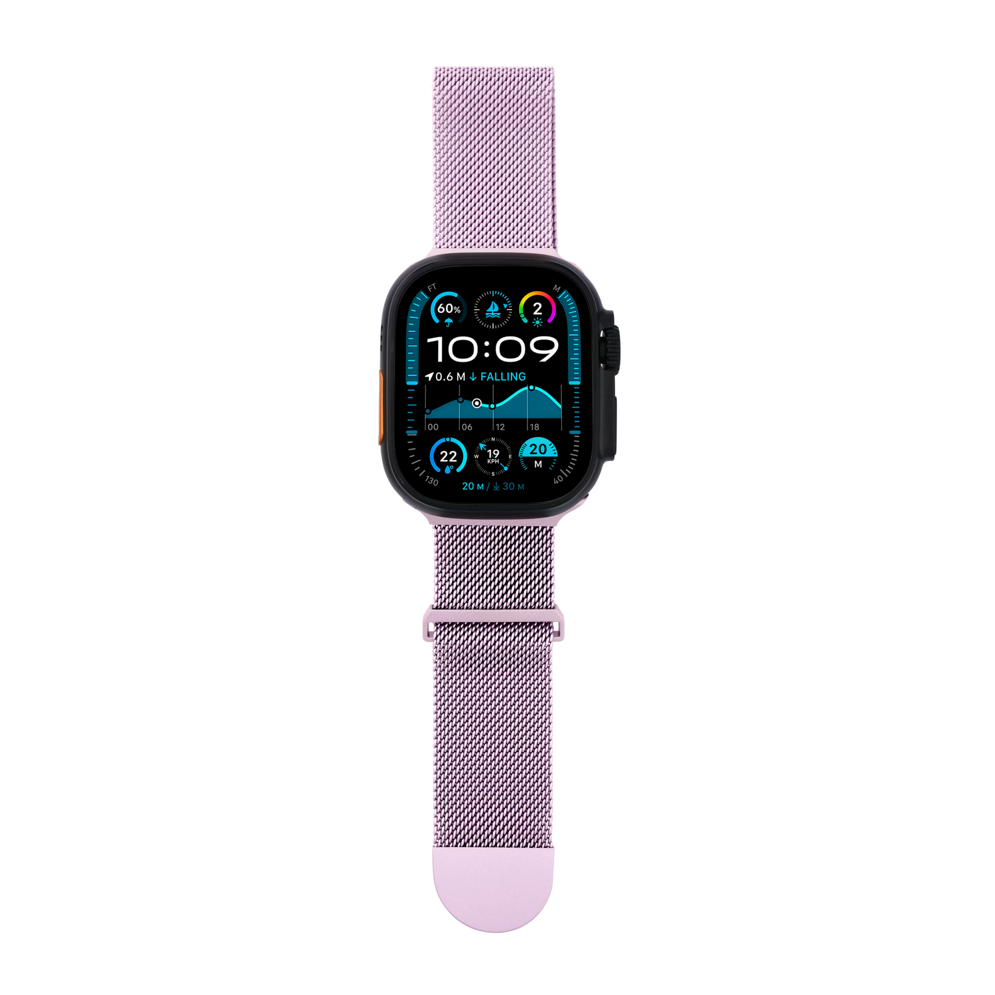 Metal Braided in Purple — purple metal braided Apple Watch strap (view 5) 
