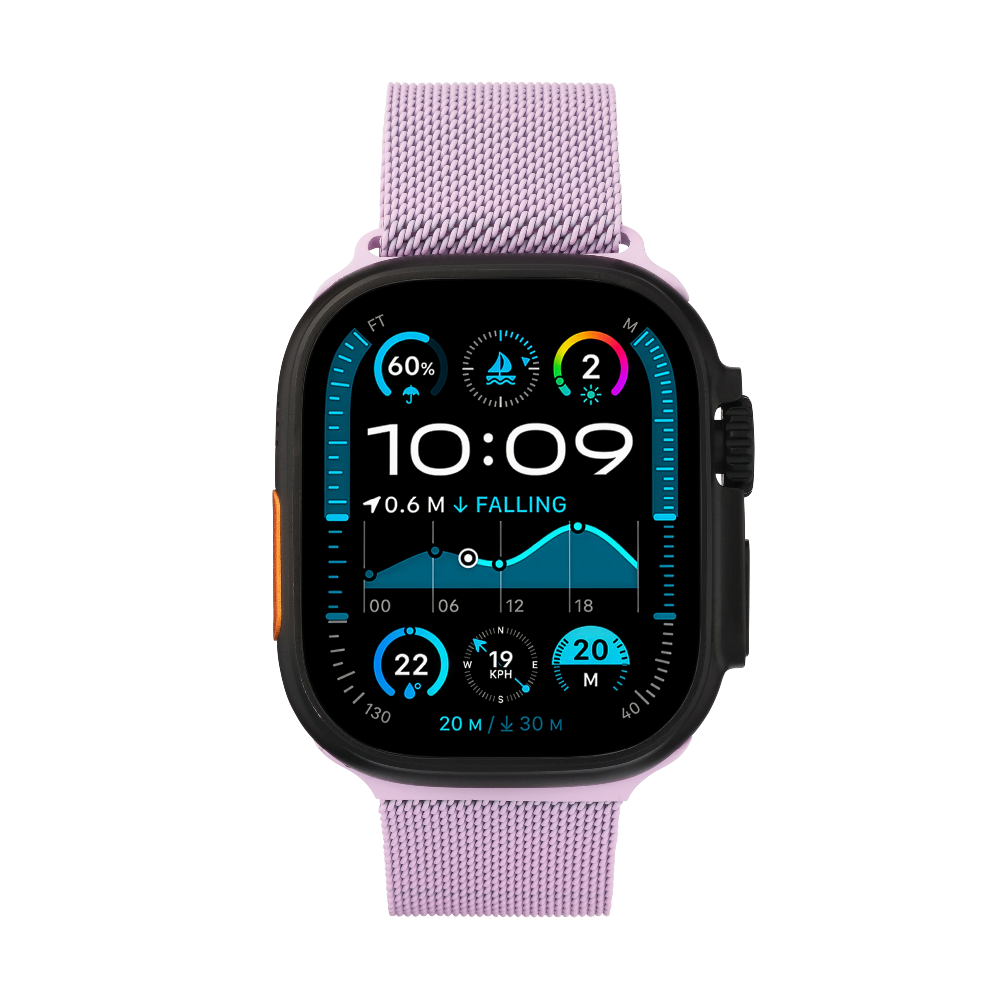 Metal Braided in Purple — purple metal braided Apple Watch strap (view 7) 