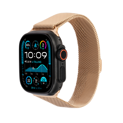 Metal Braided in Rose — rose gold metal braided Apple Watch strap (view 2) 