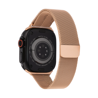 Metal Braided in Rose — rose gold metal braided Apple Watch strap (view 3) 