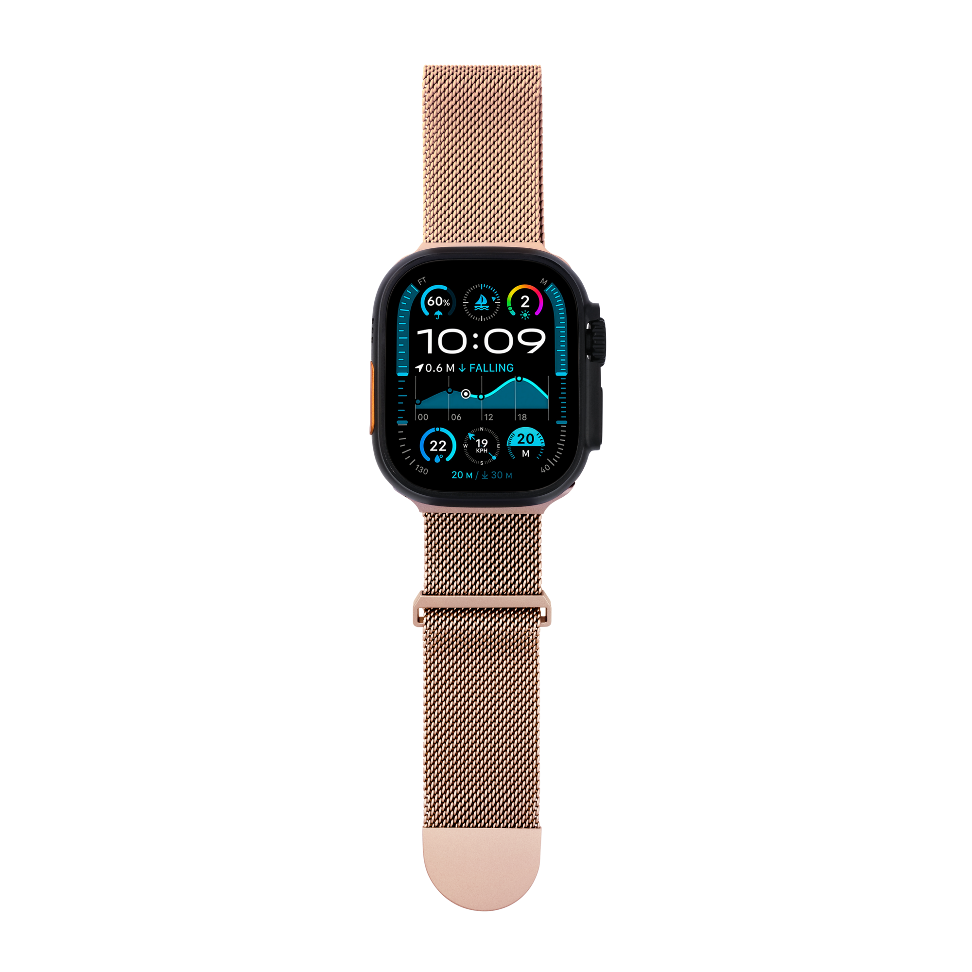 Metal Braided in Rose — rose gold metal braided Apple Watch strap (view 5) 