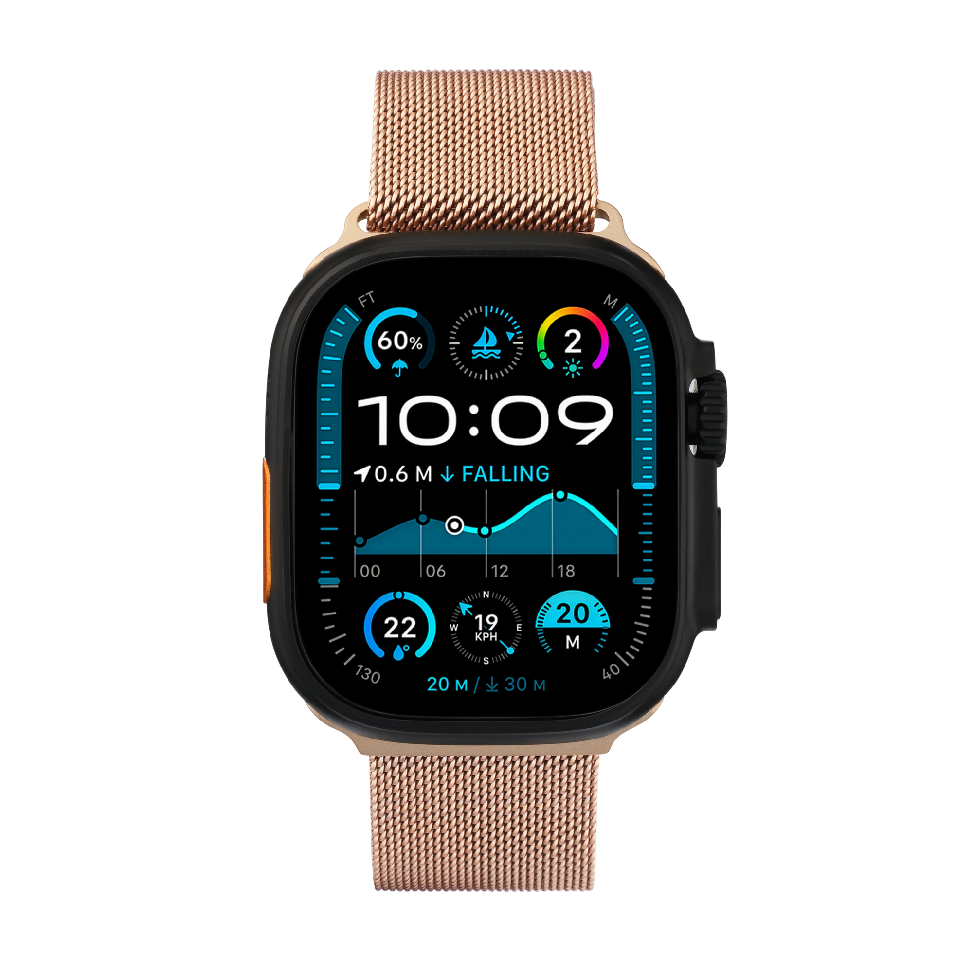 Metal Braided in Rose — rose gold metal braided Apple Watch strap (view 7) 