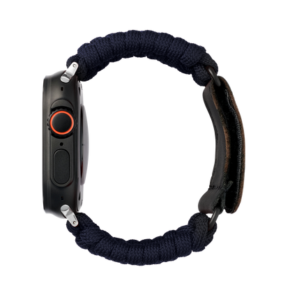 Paracord Apple Watch Strap in Navy — navy paracord Apple Watch strap (view 3) 