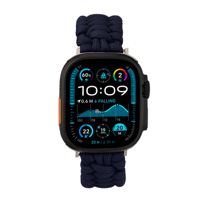 Paracord Apple Watch Strap in Navy — navy paracord Apple Watch strap (view 4) 