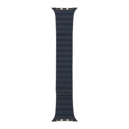 Leather Magnetic in Navy — navy leather magnetic Apple Watch strap (view 7) 