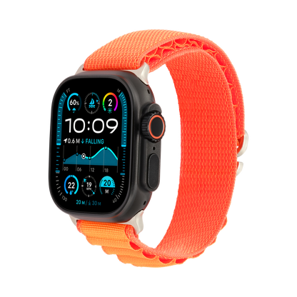 Hook Strap in Orange — orange woven nylon Apple Watch strap (view 1) 