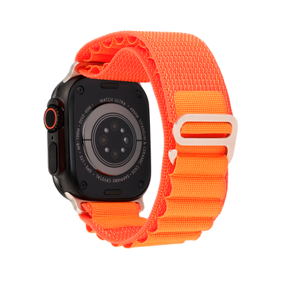 Hook Strap in Orange — orange woven nylon Apple Watch strap (view 2) 