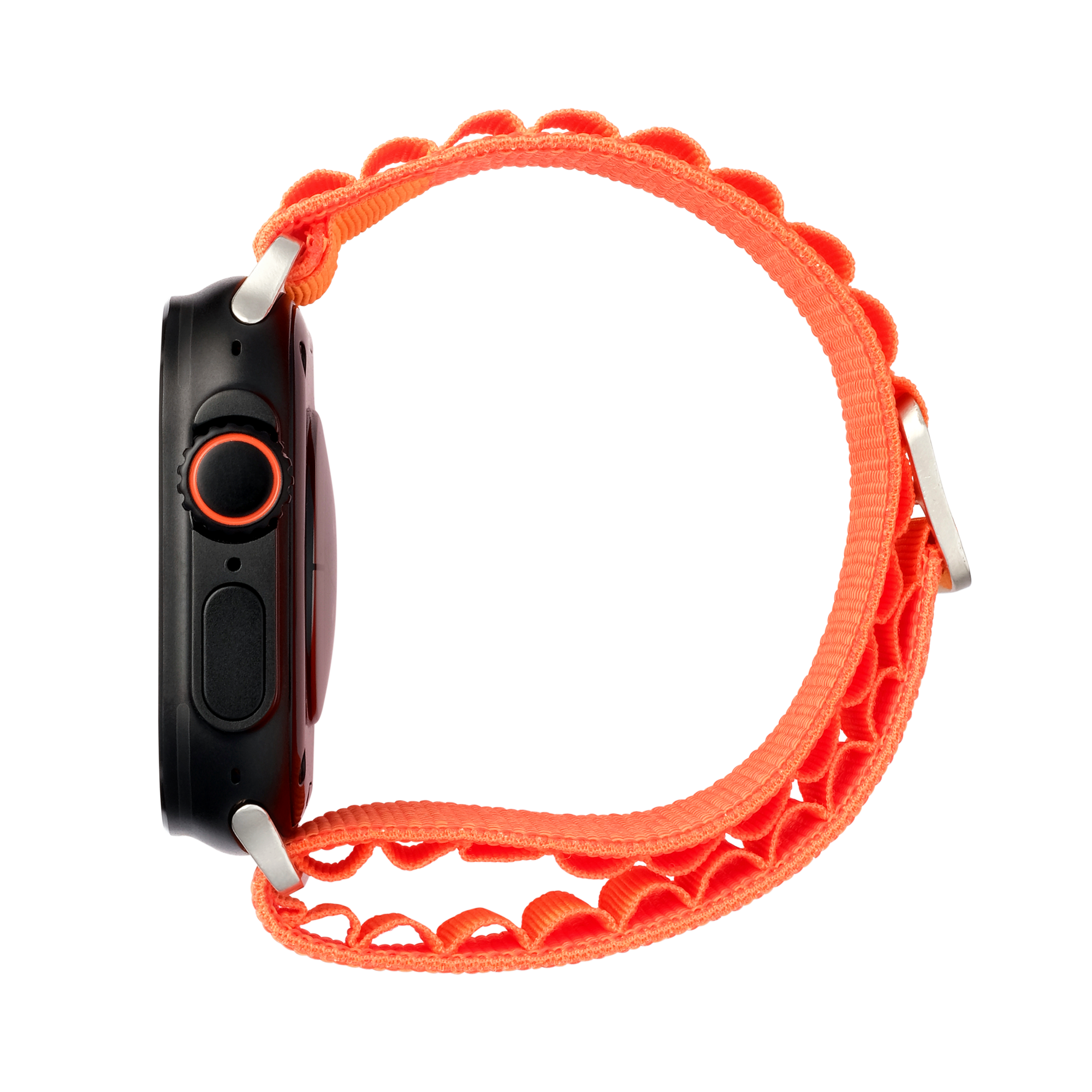 Hook Strap in Orange — orange woven nylon Apple Watch strap (view 3) 