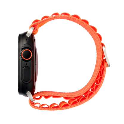 Hook Strap in Orange — orange woven nylon Apple Watch strap (view 3) 