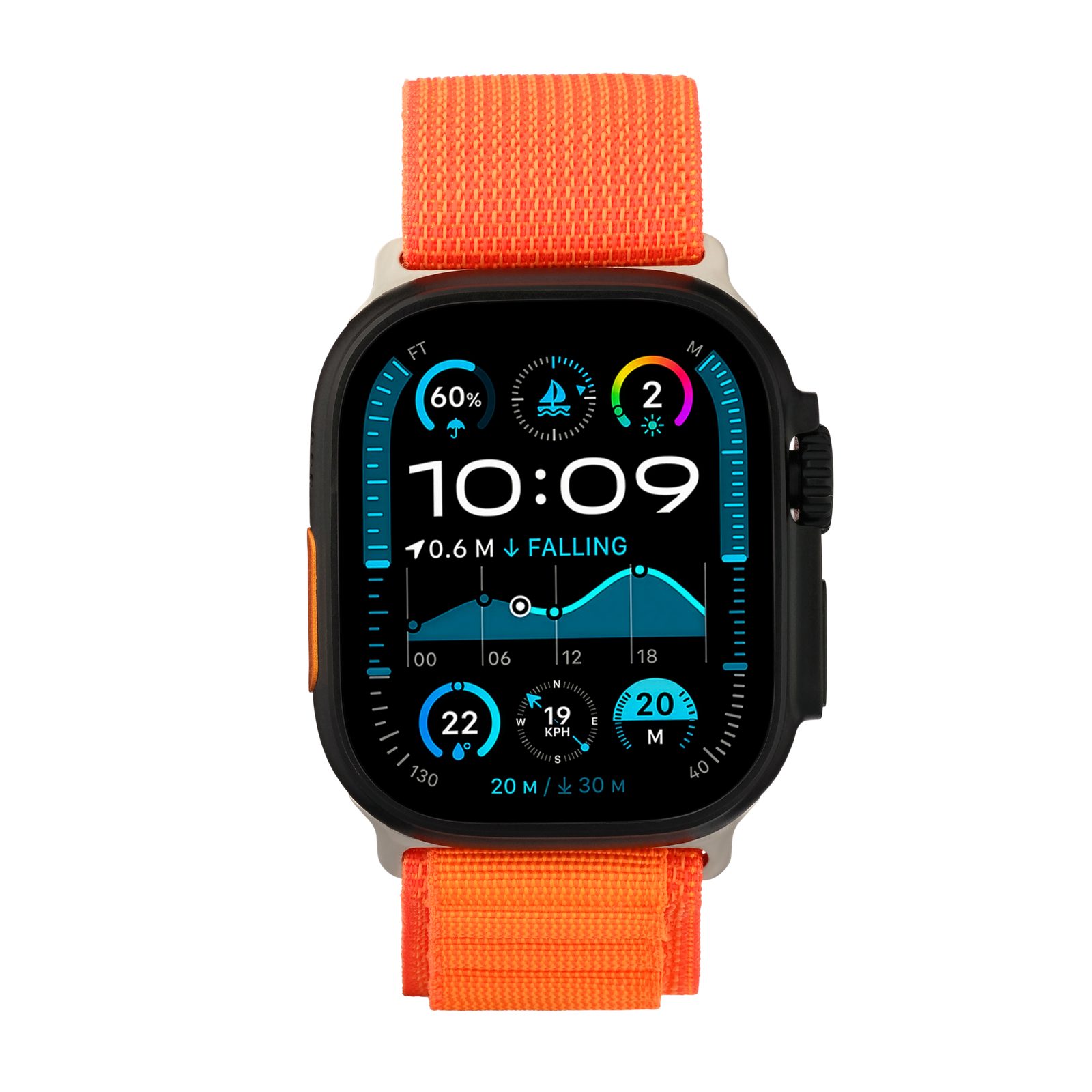 Hook Strap in Orange — orange woven nylon Apple Watch strap (view 4) #colour_orange