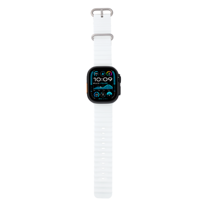 Wave Band in Panda — white and black silicone Apple Watch strap (view 4) 
