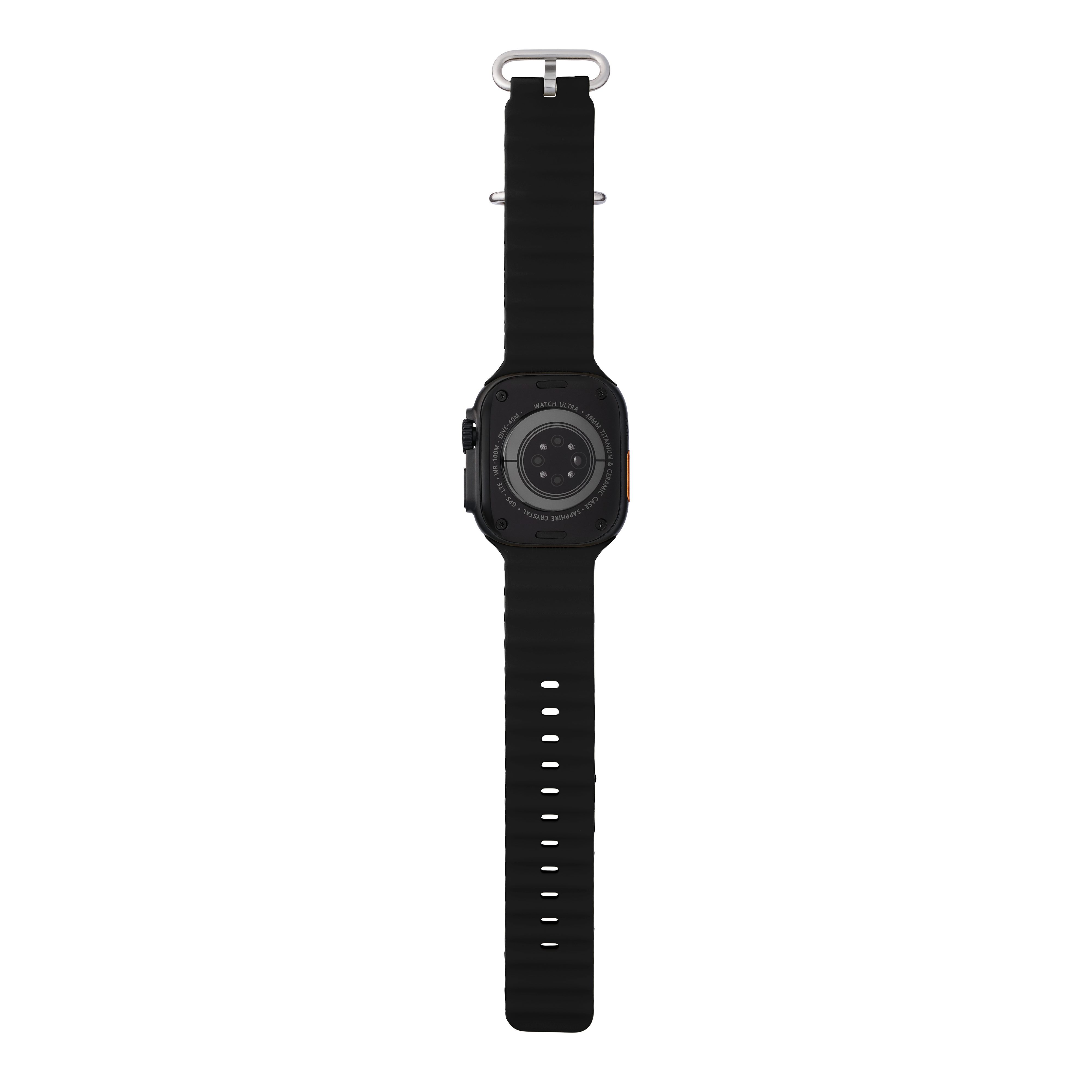 Wave Band in Panda — white and black silicone Apple Watch strap (view 6) 