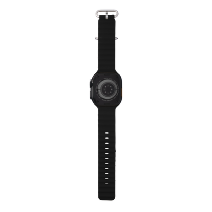 Wave Band in Panda — white and black silicone Apple Watch strap (view 6) 