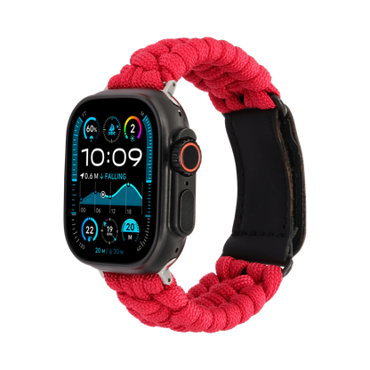 Paracord Apple Watch Strap in Red — red paracord Apple Watch strap (view 1) 