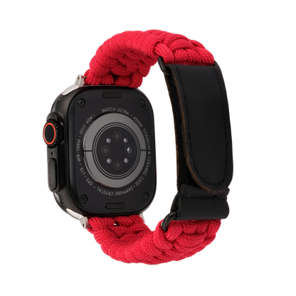 Paracord Apple Watch Strap in Red — red paracord Apple Watch strap (view 2) 