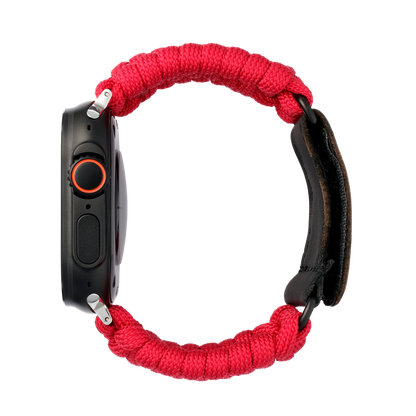 Paracord Apple Watch Strap in Red — red paracord Apple Watch strap (view 3) 