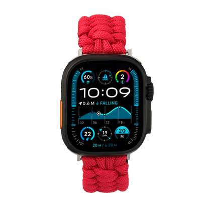 Paracord Apple Watch Strap in Red — red paracord Apple Watch strap (view 4) 