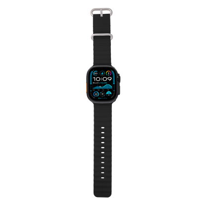Wave Band in Bumble — black and yellow silicone Apple Watch strap (view 8) 