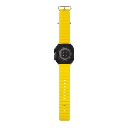 Wave Band in Bumble — black and yellow silicone Apple Watch strap (view 9) 